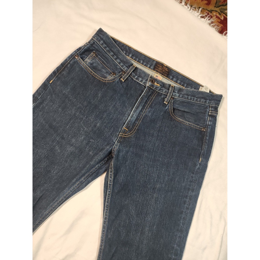 Filson Mens Rail Splitter Jeans 34x34 Straight Leg Made In USA Denim 20172097 - Picture 3 of 15